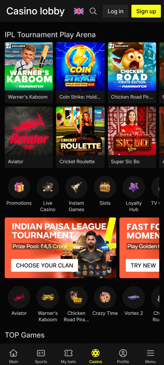 Enjoy live dealer games and thrilling slots on Parimatch.