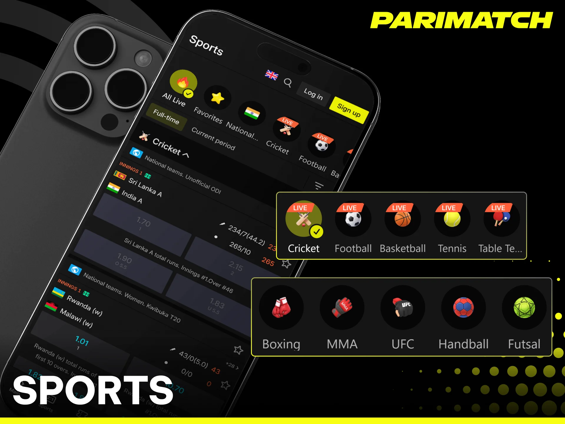 Discover thousands of sports markets and high odds on Parimatch.