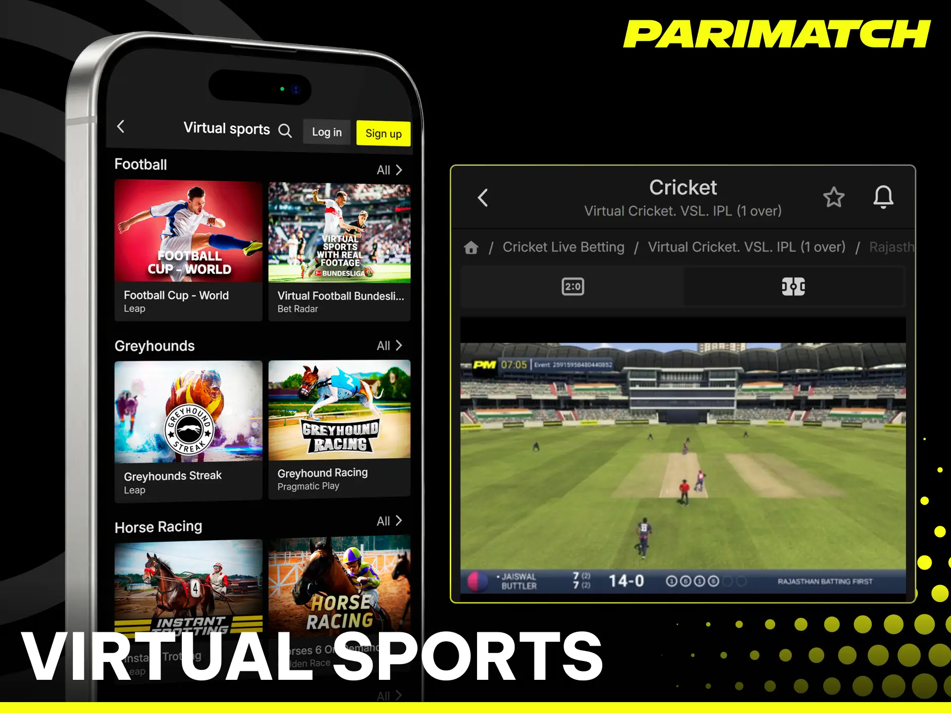 Place wagers on fast-paced simulated athletic events inside Parimatch.